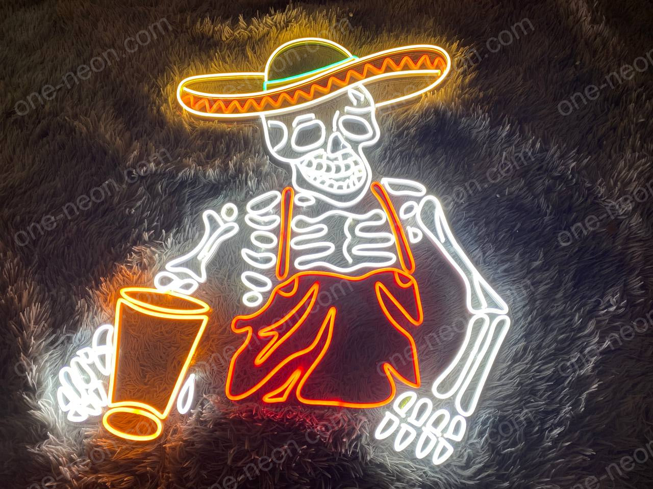 Mexican Skull Art | LED Neon Sign