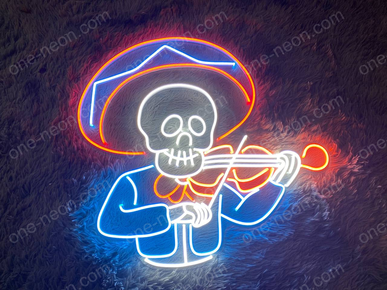Skull Violin | LED Neon Sign
