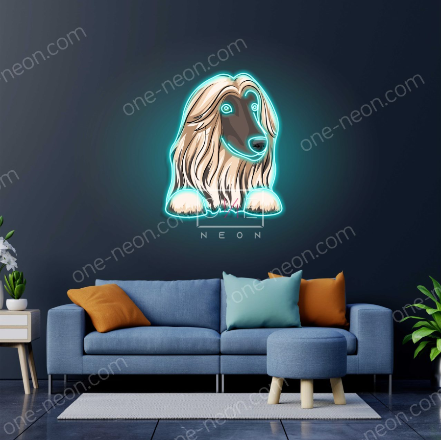 Afghan hound Peeking | LED Neon Sign