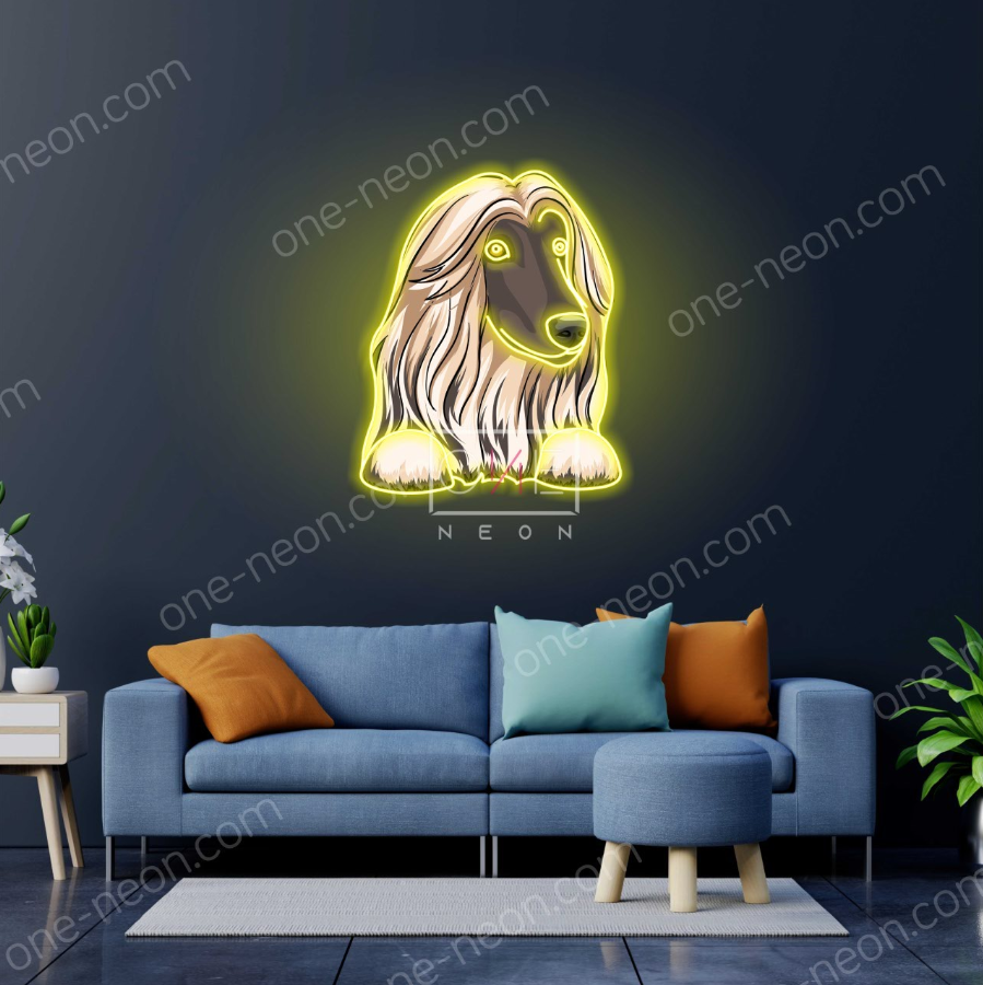 Afghan hound Peeking | LED Neon Sign
