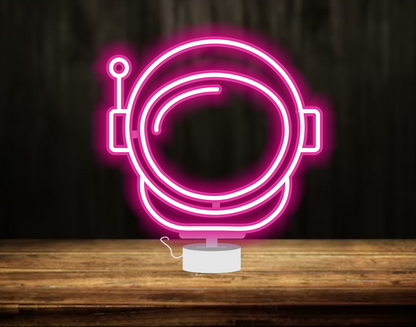 Astronaut Helmet - Tabletop LED Neon Sign