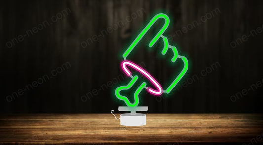 Zombie Hand Finger Up - Tabletop LED Neon Sign