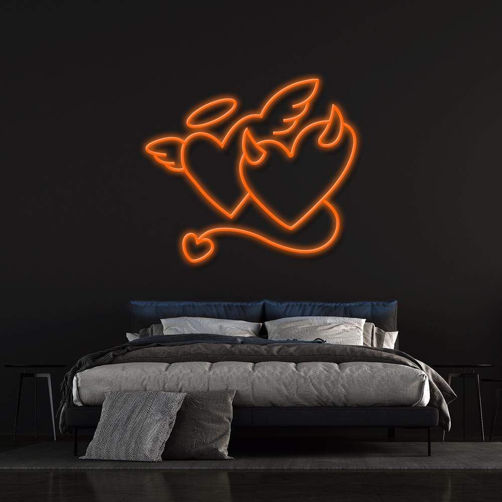 Angel and Devil Hearts | LED Neon Sign