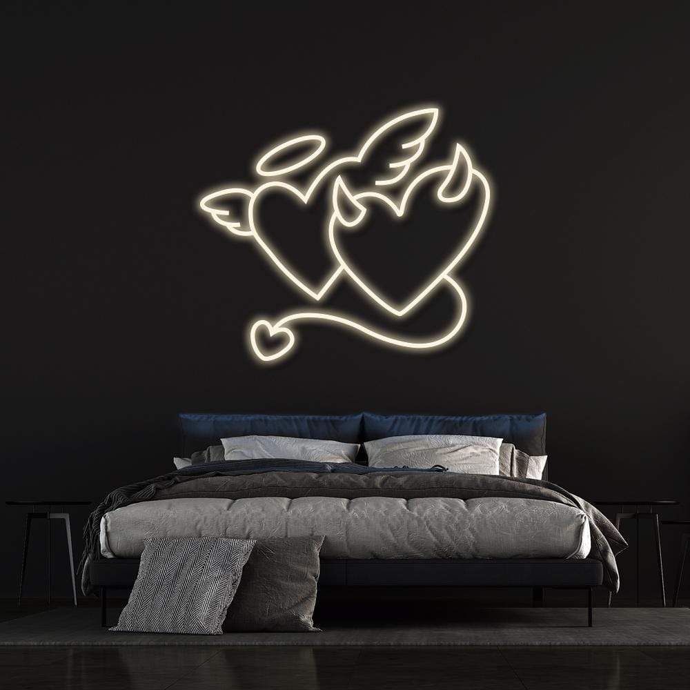 Angel and Devil Hearts | LED Neon Sign