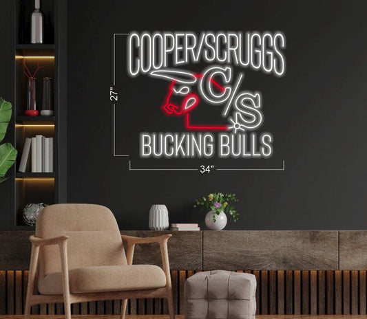 COOPER/SCRUGGS BUCKING BULLS | LED Neon Sign