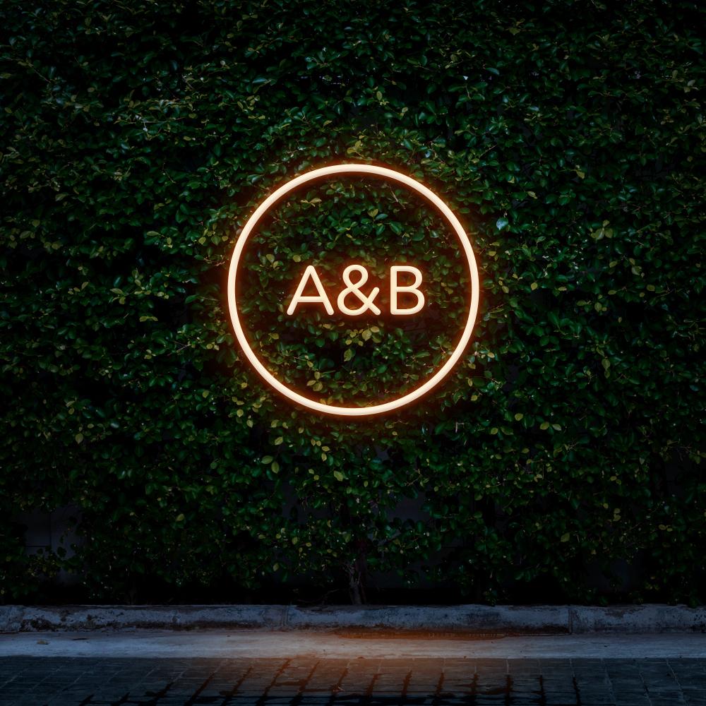 Custom Circle Initials | LED Neon Sign