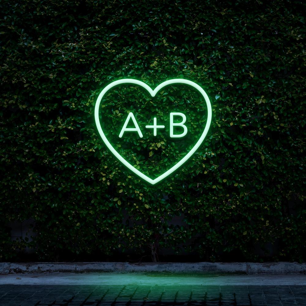 Custom Heart Initials | LED Neon Sign