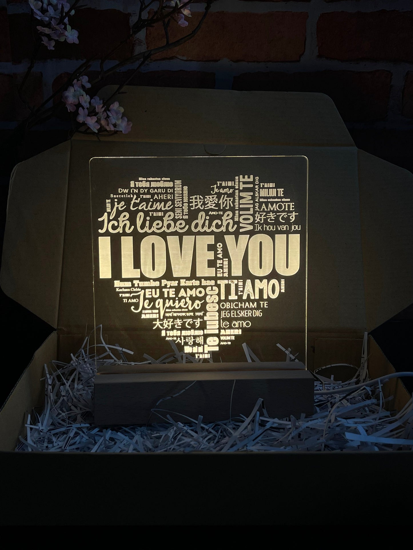 I Love You - 3D Illusion Night Light Desk Lamp