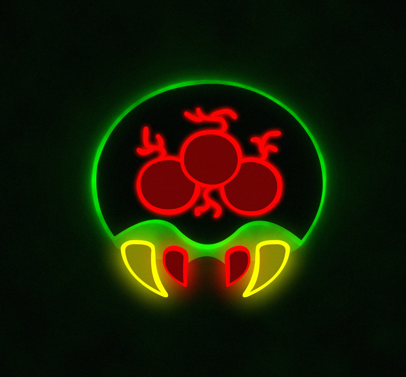 Metroid Alien Larva | Edge Lit Acrylic Signs