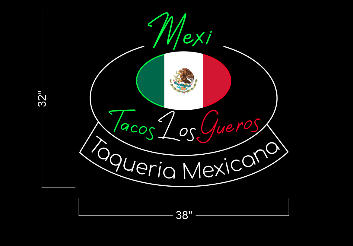 MEXI TACOS LOS GUEROS  | LED Neon Sign