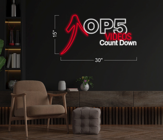 OP5 Videos Count Down | LED Neon Sign