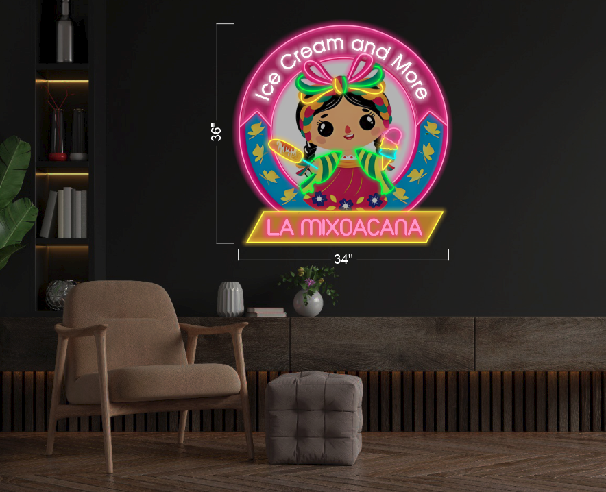 Ice Cream And More La Mixoacana  | LED Neon Sign