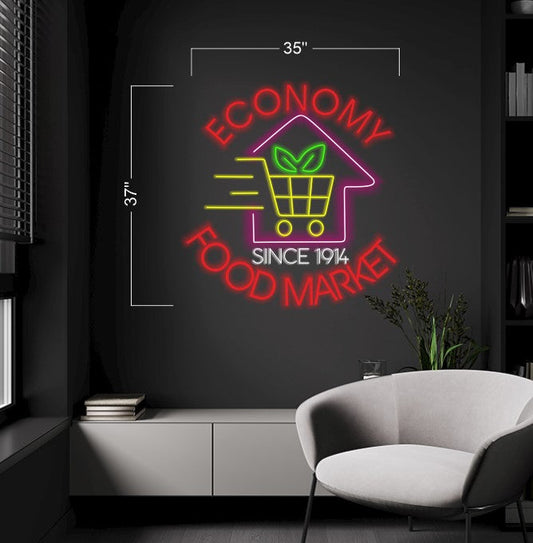 Economy food market | LED Neon Sign