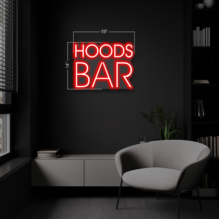 Hoods Bar & Texas | LED Neon Sign