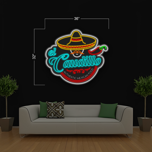 El Caudillo Authentic Mexican Food | LED Neon Sign