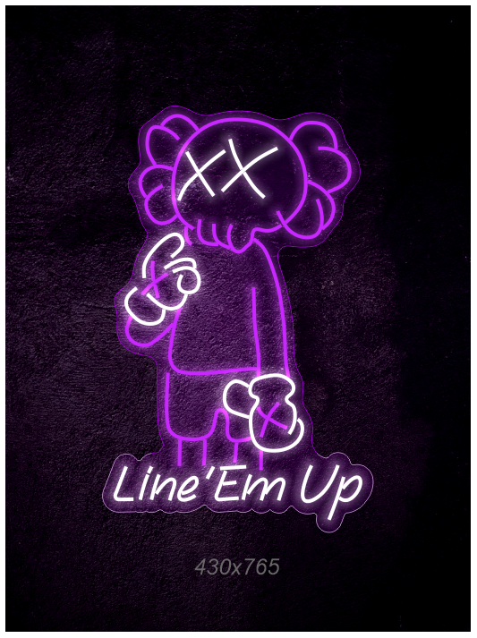 KAWS - Line Em' Up | LED Neon Sign