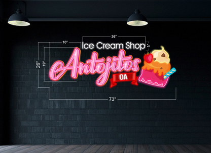 Ice Cream Shop Antojitos OA | LED Neon Sign (Outside)