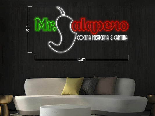 Mr. Calapeno+ Zapata's Mexican Grill| LED Neon Sign