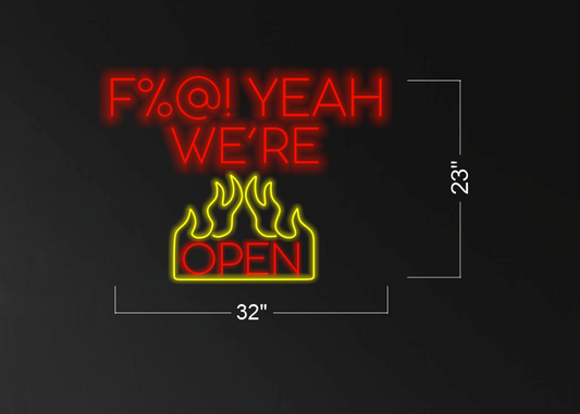 Craven logo+ We're open+ chicken, rib, wings, steak, seafood| LED Neon Sign