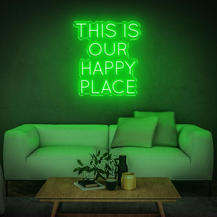 'This Is Our Happy Place' LED Neon Sign