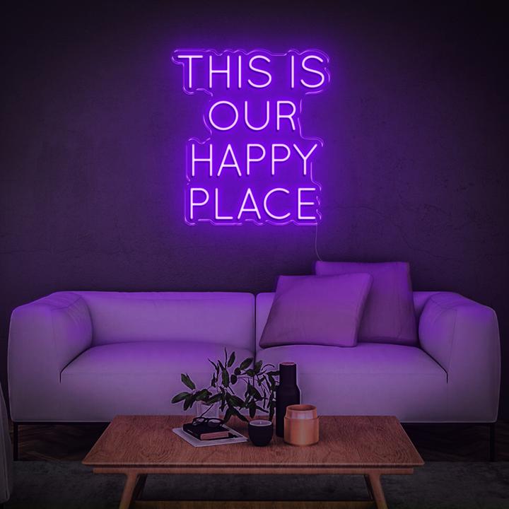 'This Is Our Happy Place' LED Neon Sign