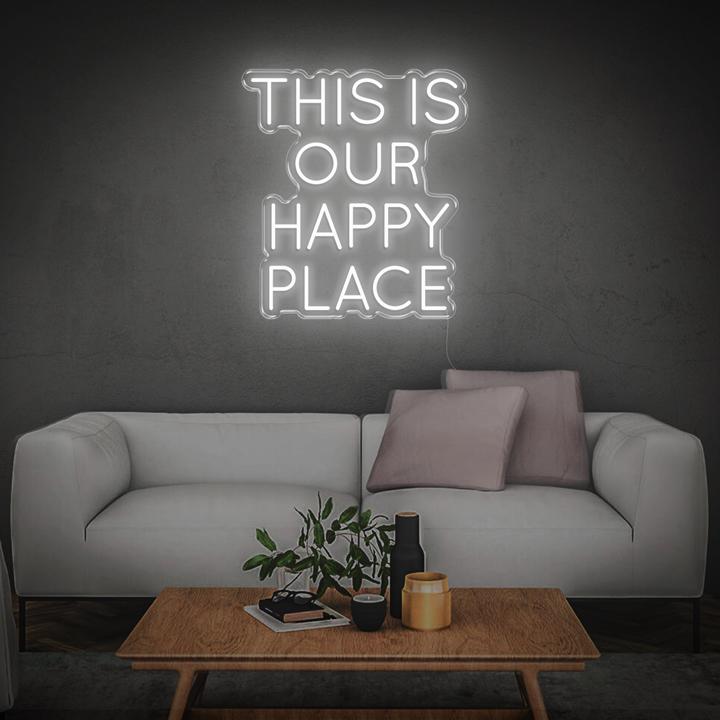 'This Is Our Happy Place' LED Neon Sign