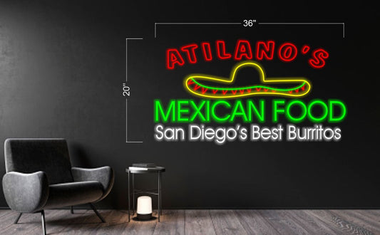 ATILANO'S MEXICAN FOOD | LED Neon Sign