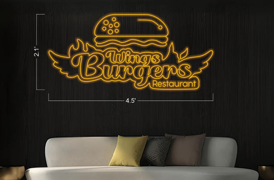 Wing Burger Restaurant | LED Neon Sign
