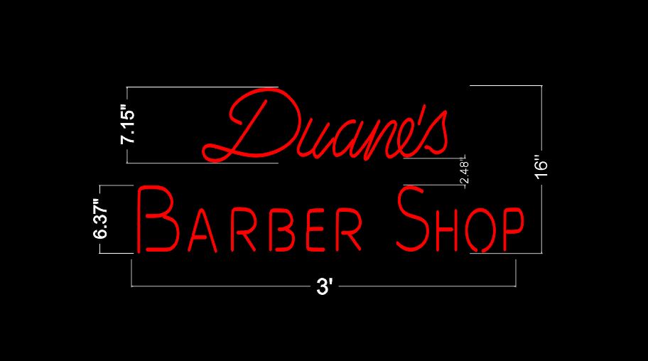 Duanes Barber shop| LED Neon Sign