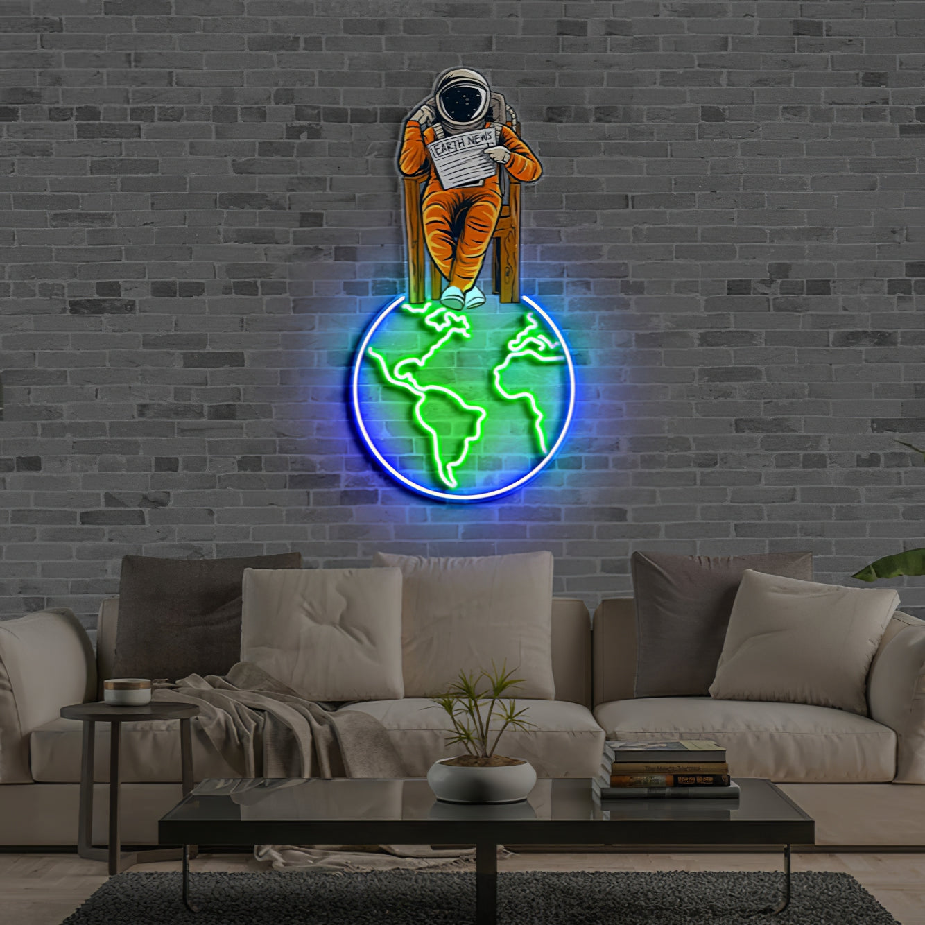 Earth News | Neon Acrylic Artwork