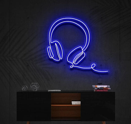 Headphones Line Art | LED Neon Sign