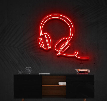 Headphones Line Art | LED Neon Sign