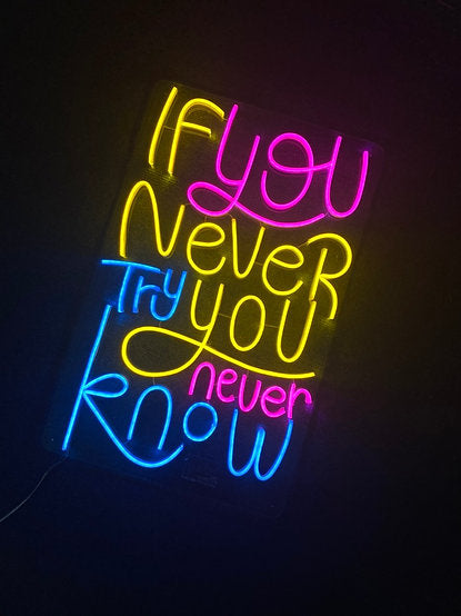 If You Never Try You Never Know | LED Neon Sign