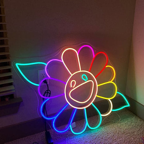 Sunflower with leaf by Takashi Murakami | LED Neon Sign