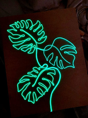 Monstera Plant Neon Sign | El Wire Signs Wall Art