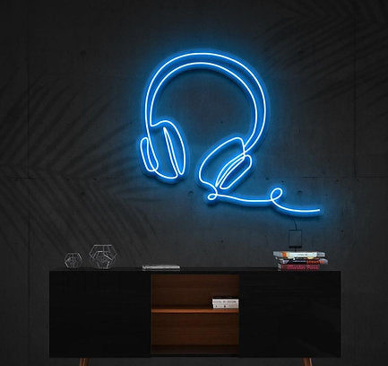 Headphones Line Art | LED Neon Sign