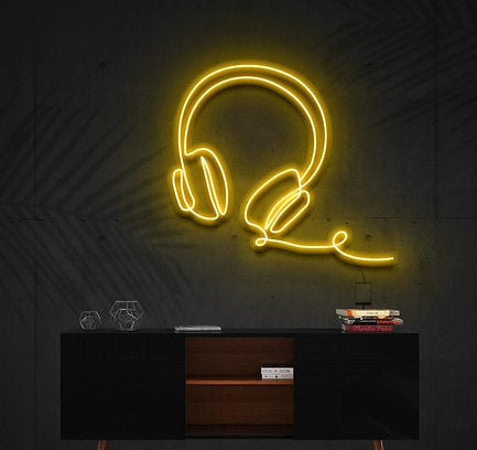 Headphones Line Art | LED Neon Sign