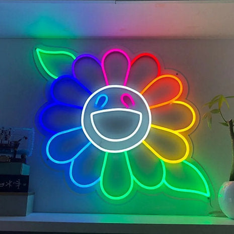 Sunflower with leaf by Takashi Murakami | LED Neon Sign