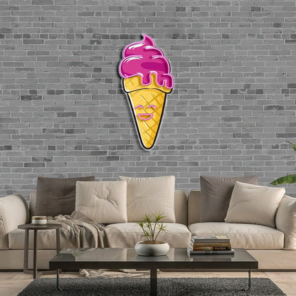 Happycream Cone V2 | Neon Acrylic Artwork