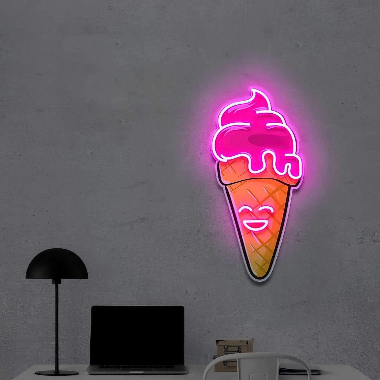 Happycream Cone V2 | Neon Acrylic Artwork