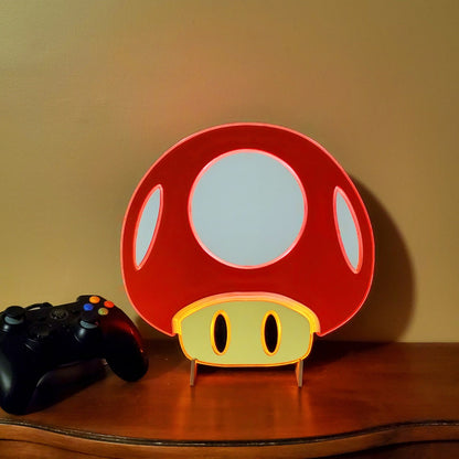 Mario Super Mushroom | Edge Lit Acrylic Signs