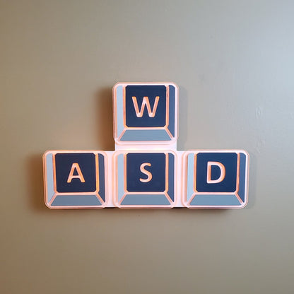 WASD keys | Edge Lit Acrylic Signs