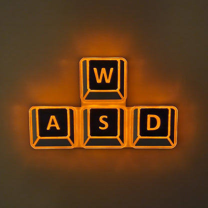 WASD keys | Edge Lit Acrylic Signs