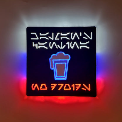 Chalmun Cantina No Droids | Edge Lit Acrylic Signs