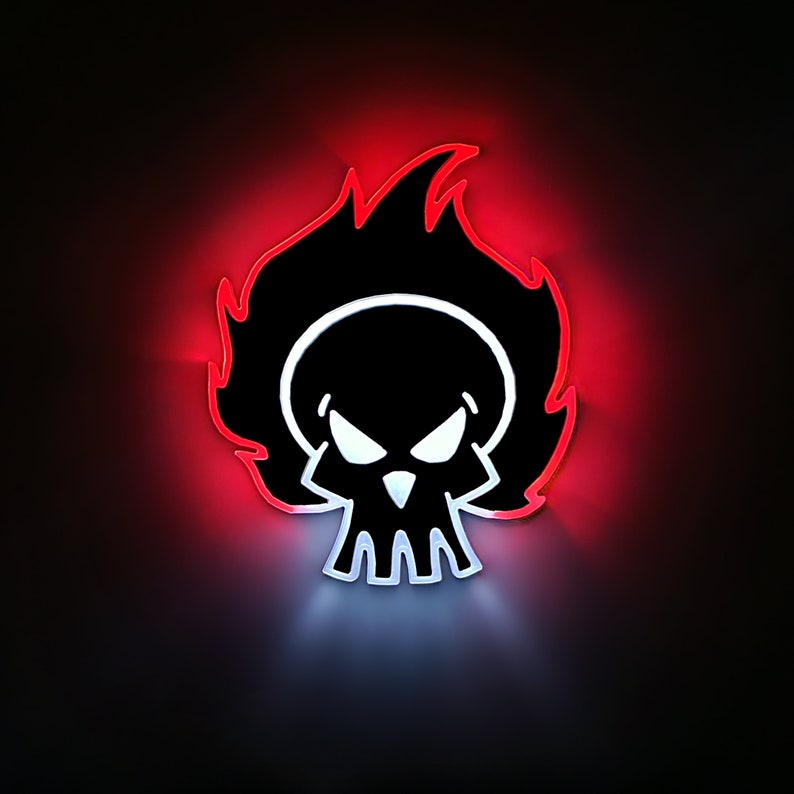 Flame skull | Edge Lit Acrylic Signs