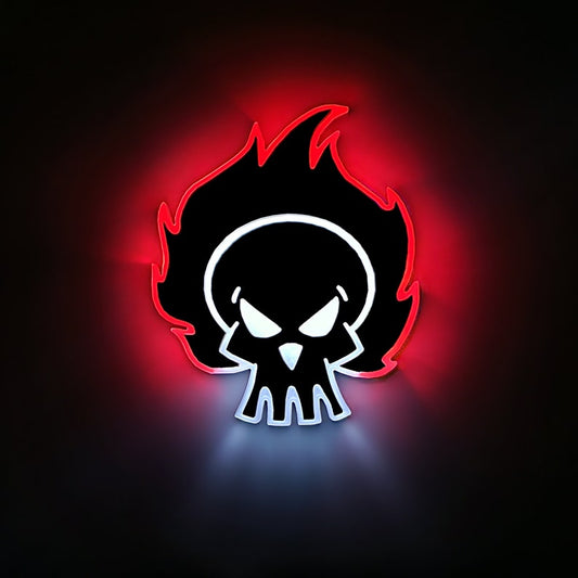 Flame skull | Edge Lit Acrylic Signs