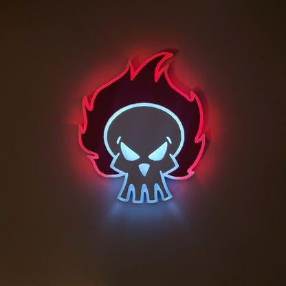 Flame skull | Edge Lit Acrylic Signs