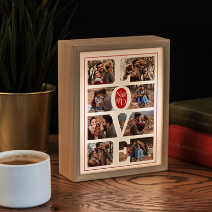 Wooden Art Deco Photo Gift Custom Led Lamp