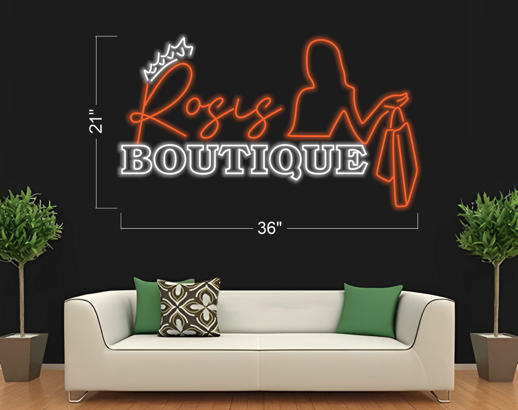 Rosis Boutique Logo | LED Neon Sign