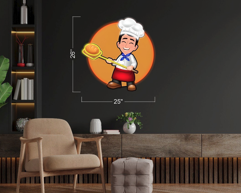 (3 sets) Chips, Chef and Bread LOGO| LED Neon Sign